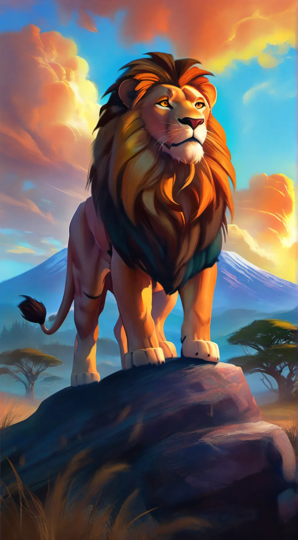 ai character: Mufasa background