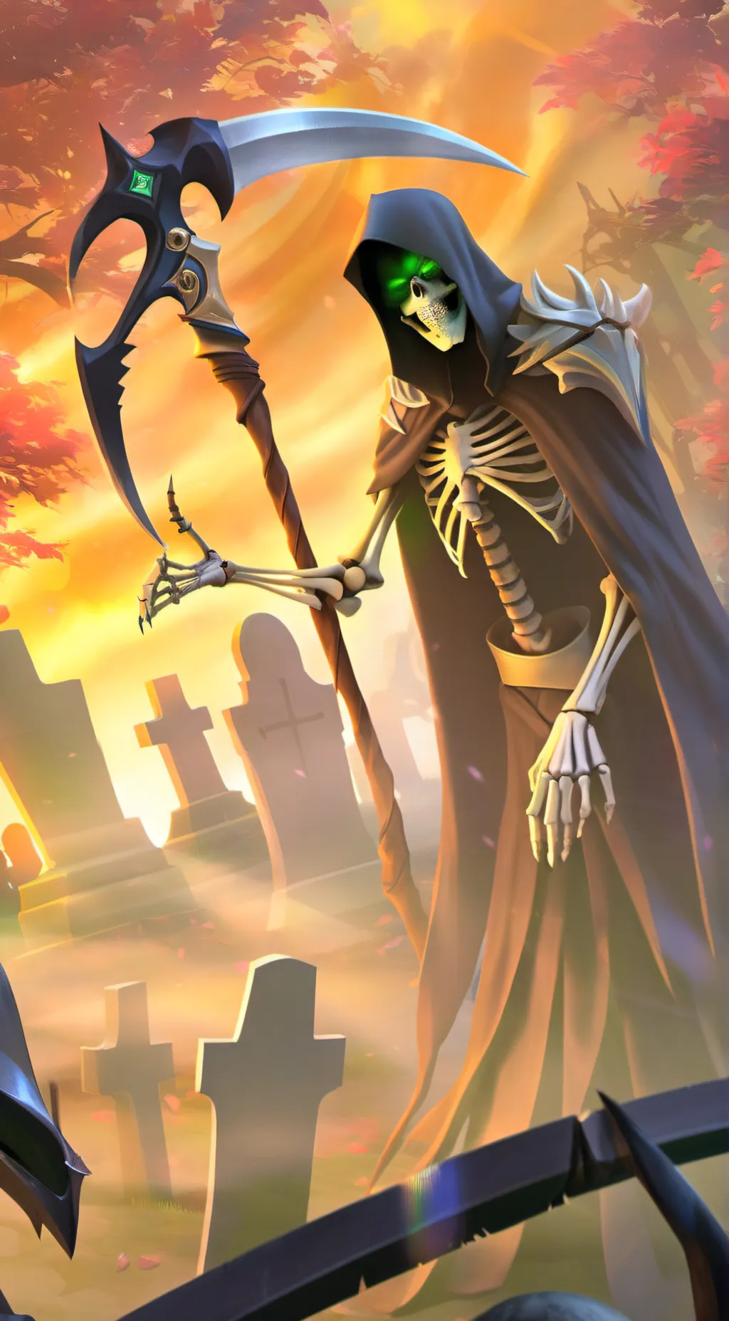ai character: grim reaper background