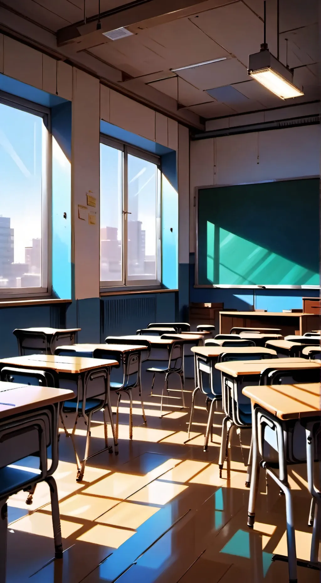 ai character: kissing school background