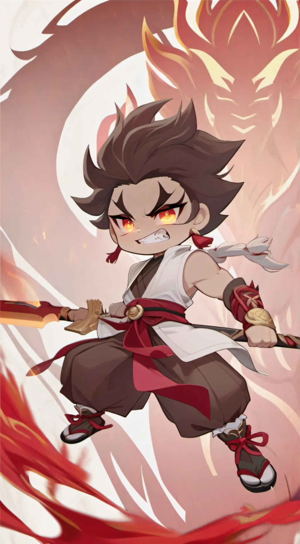 ai character: burning spice background