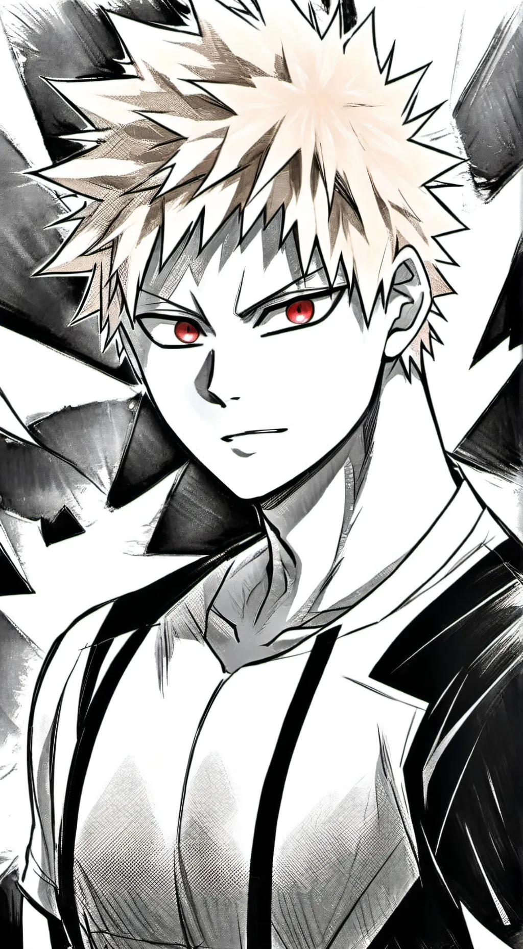ai character: Bakugo - smoking background