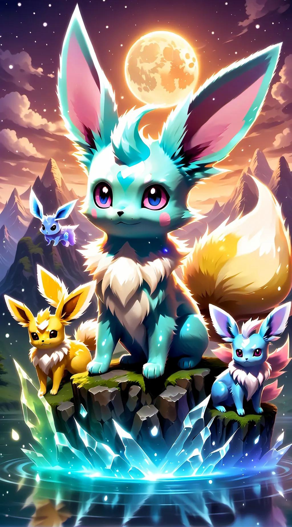 ai character: Eeveelutions! background