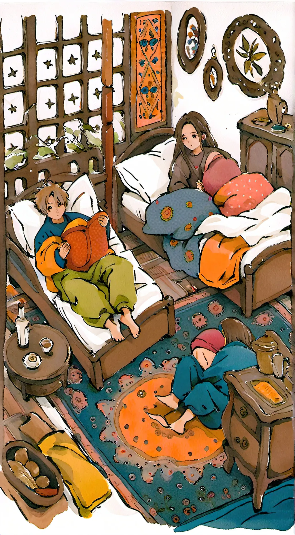 ai character: Bluelock sleepover background