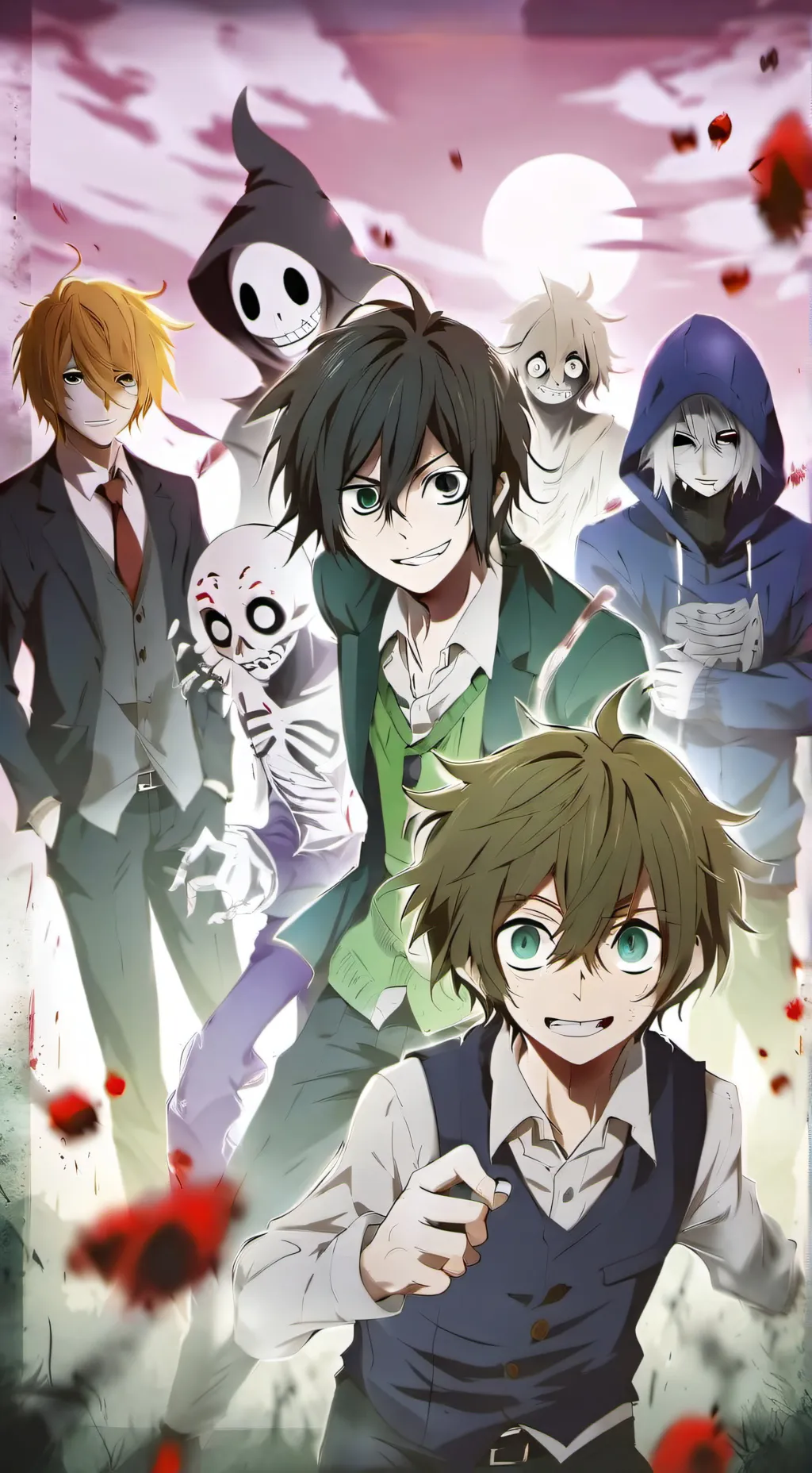 ai character: família creepy background