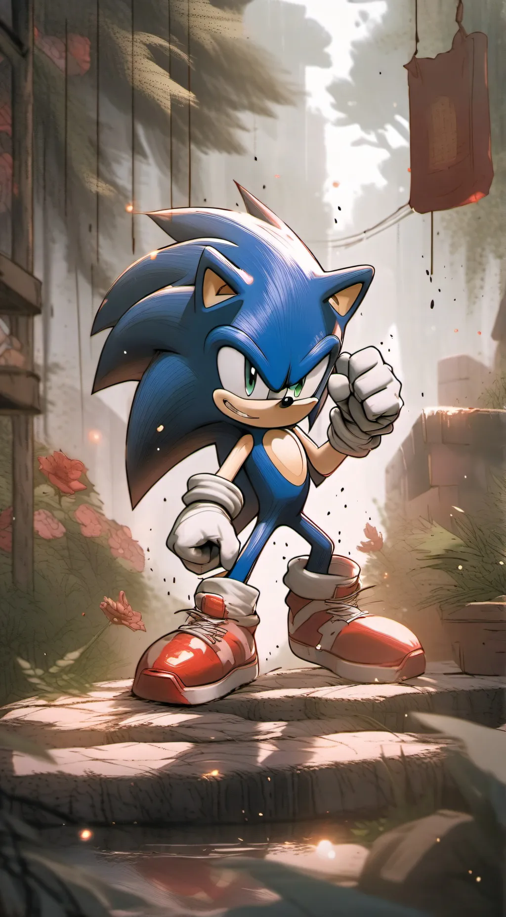ai character: Sonic the hedgehog background