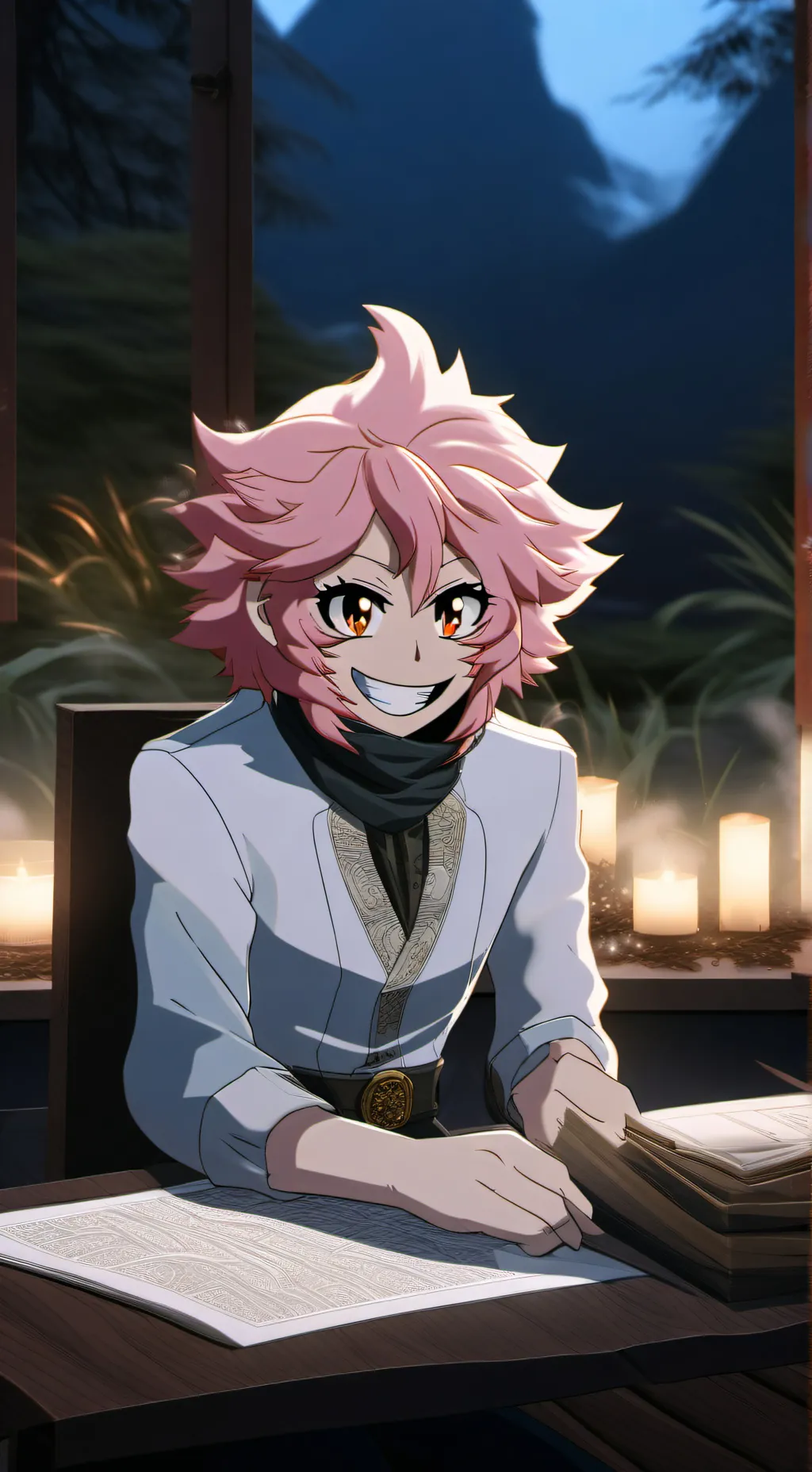 ai character: Mina Ashido  background