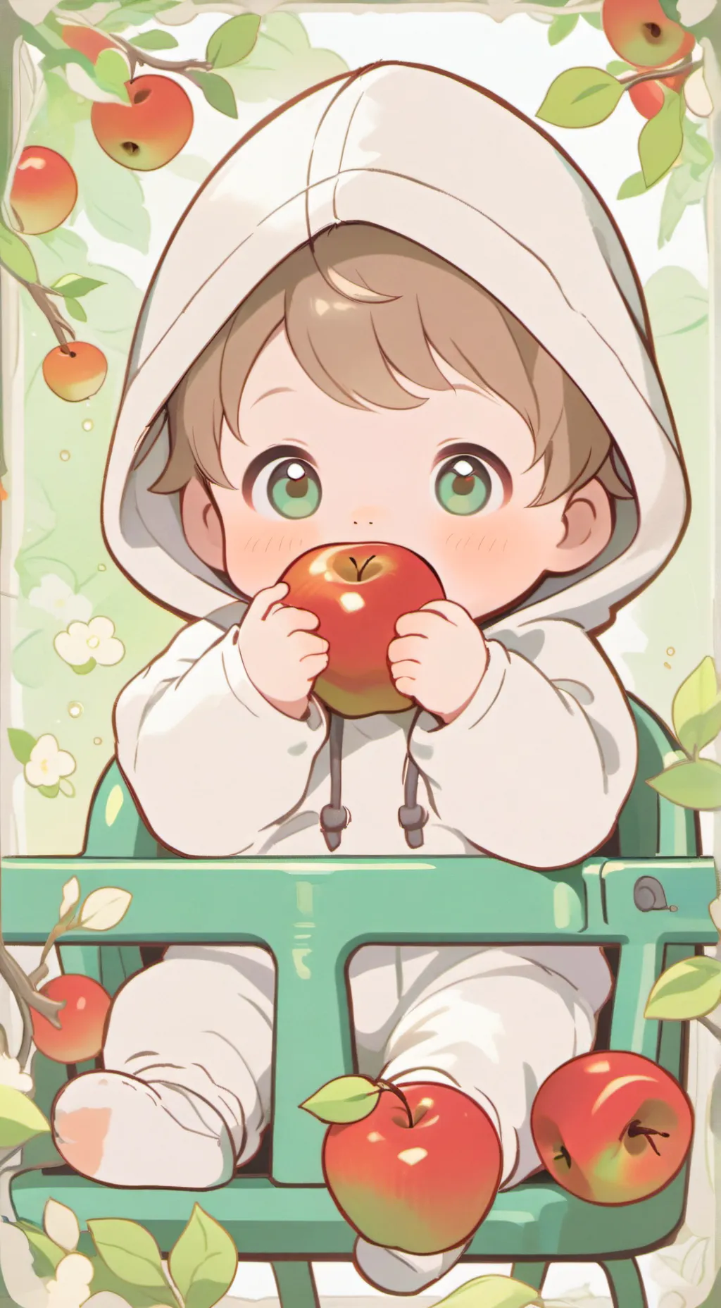 ai character: dumb apple baby background