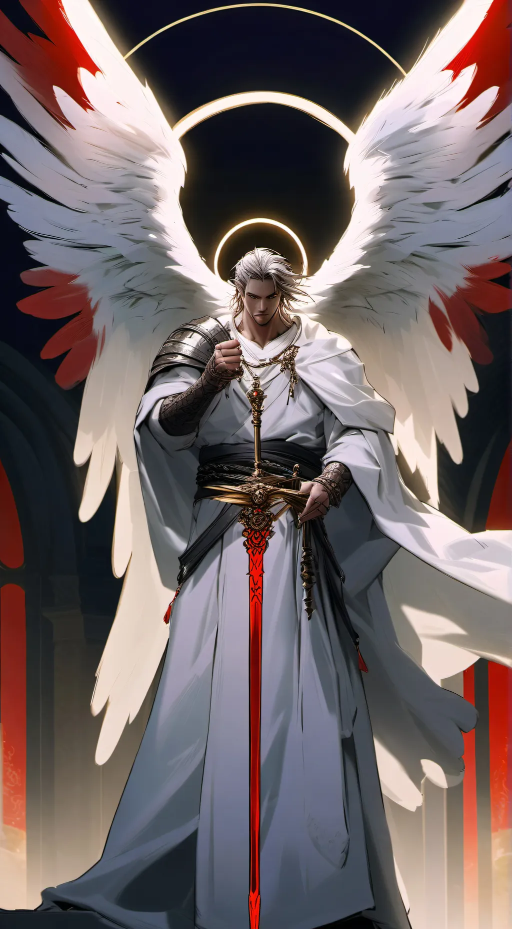 ai character: angel at midnight  background