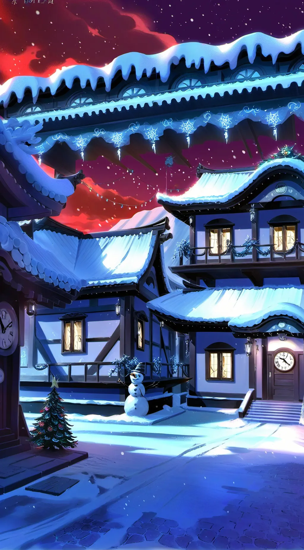 ai character: HH/HB Christmas background