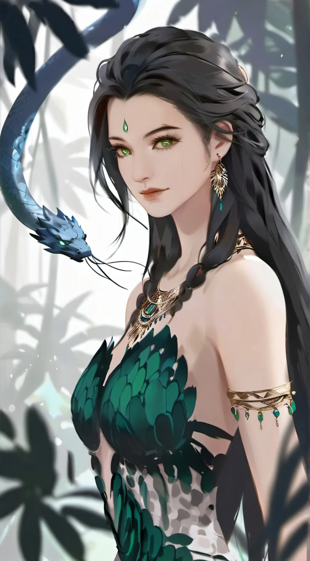 ai character: snake hybrid  background