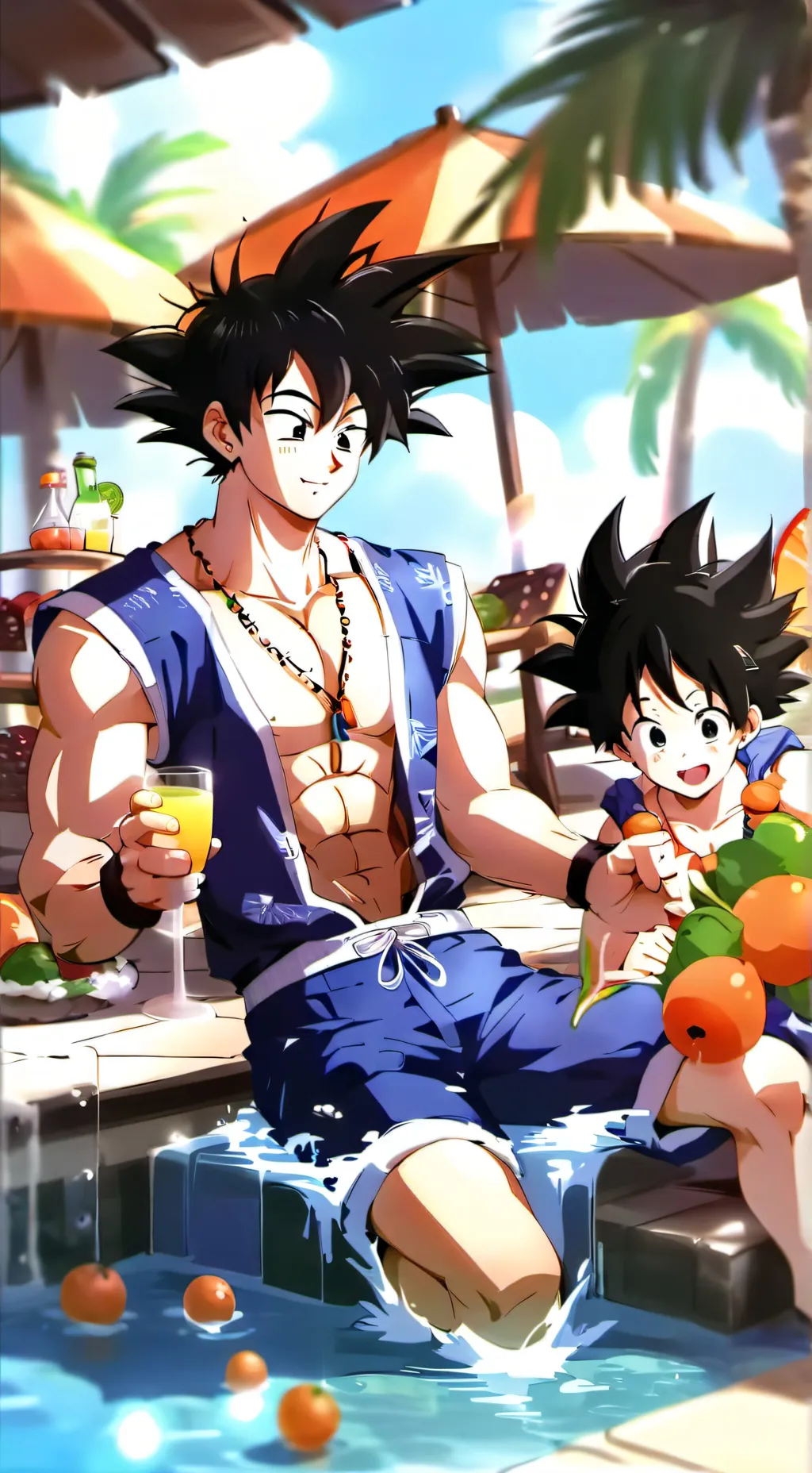 ai character: Goku and goten background