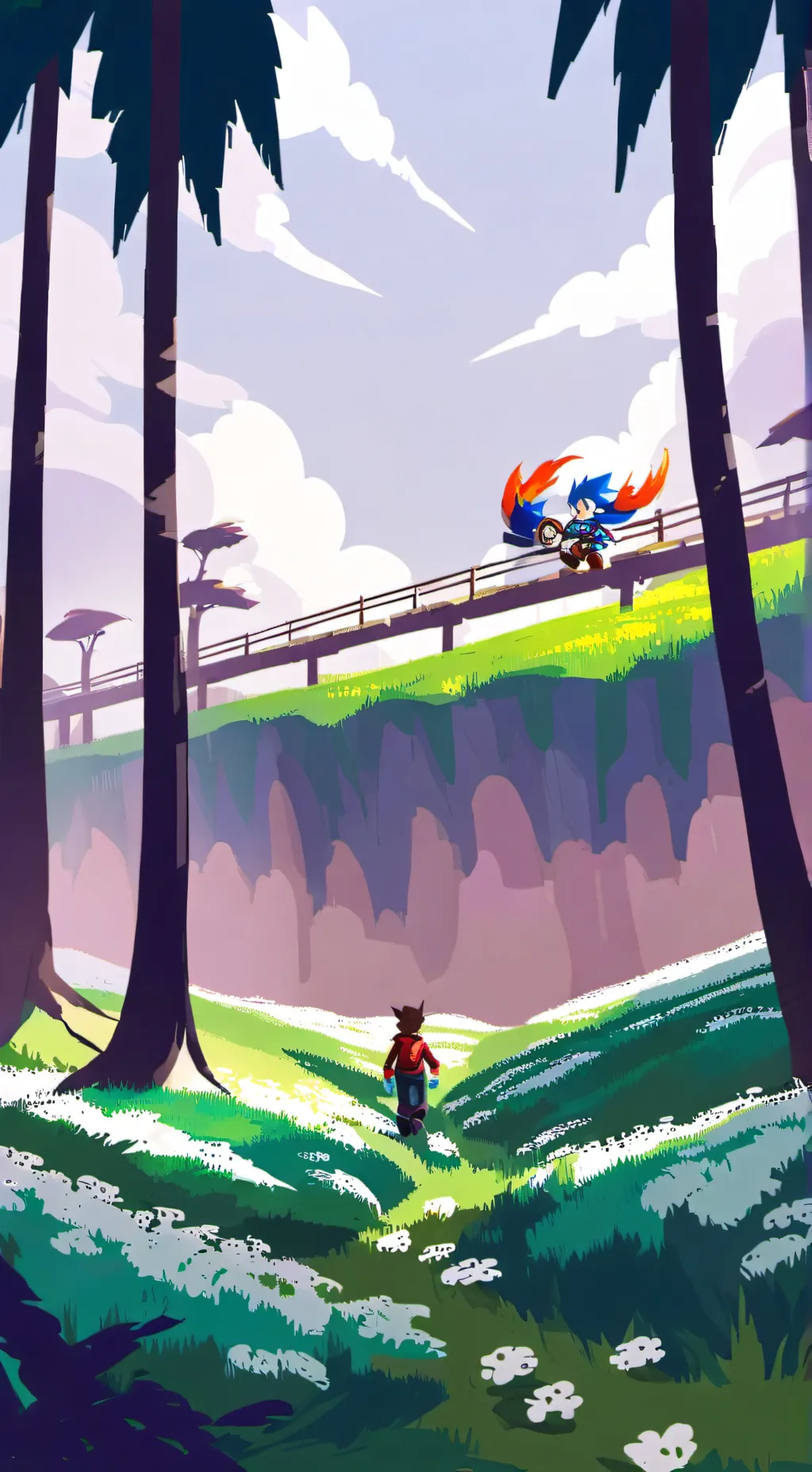 ai character: Clasic Sonic& Amy  background