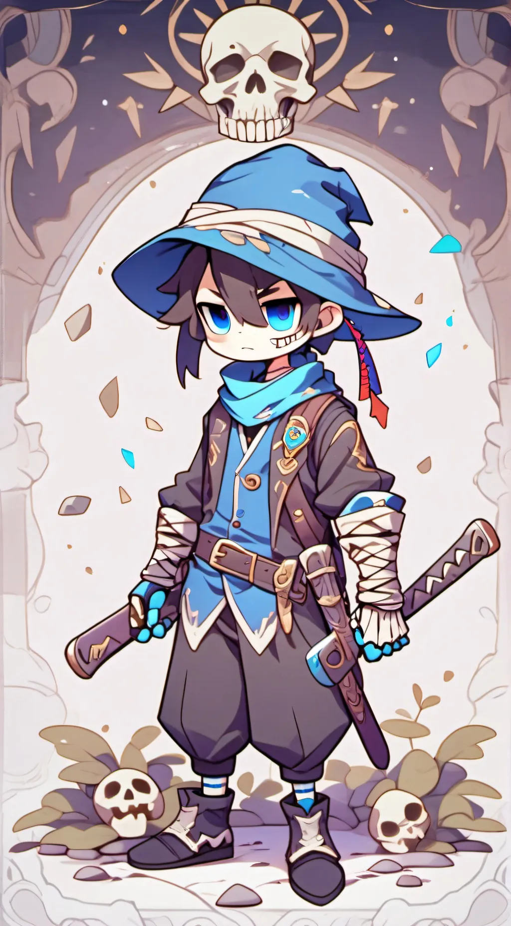 ai character: Blue Sans background