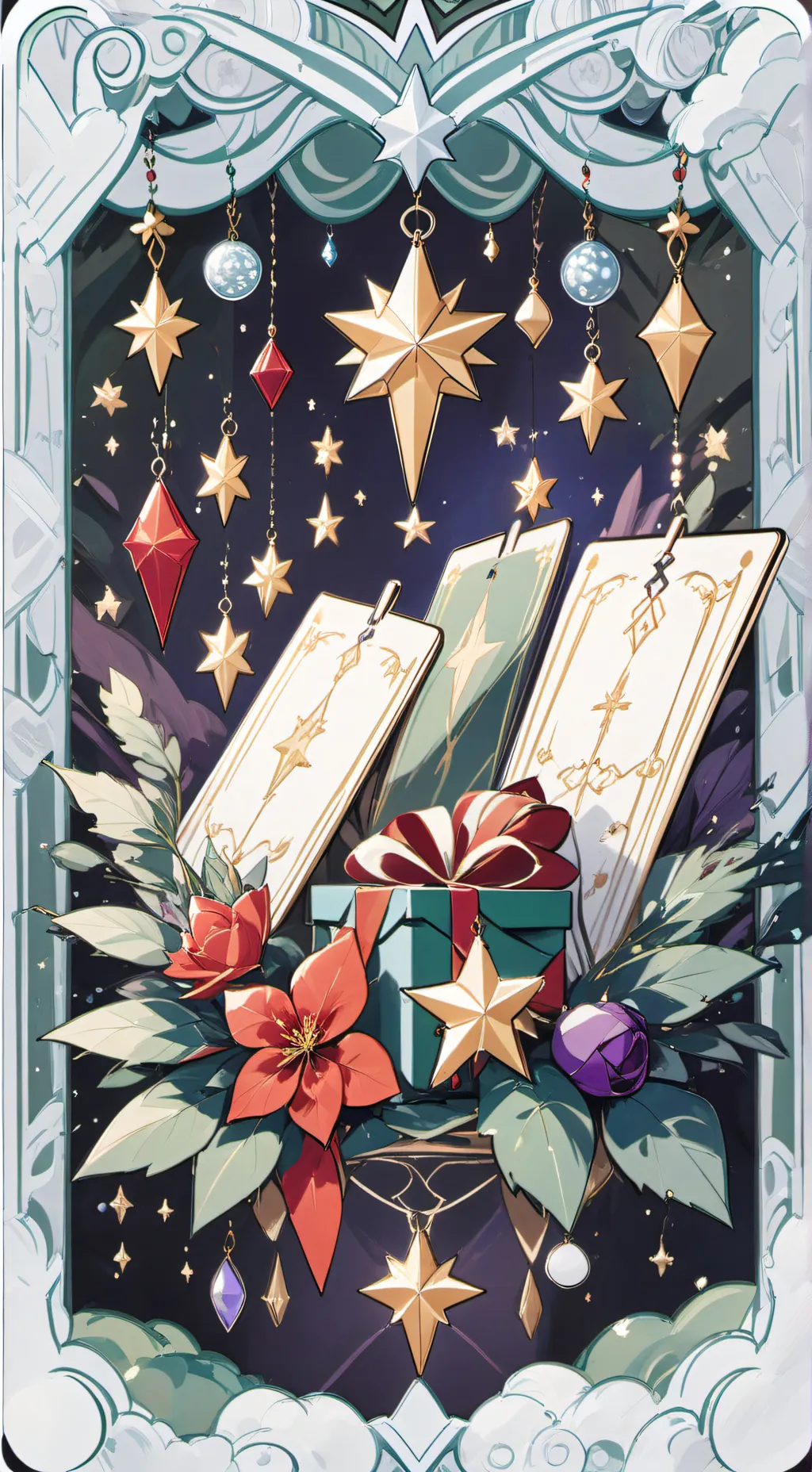 ai character: MHA christmas background