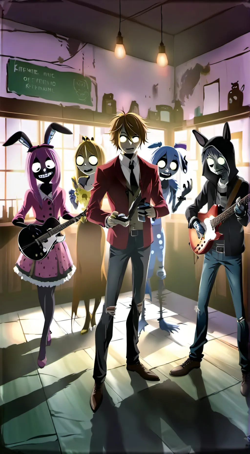 ai character: Luzifer  x fnaf background