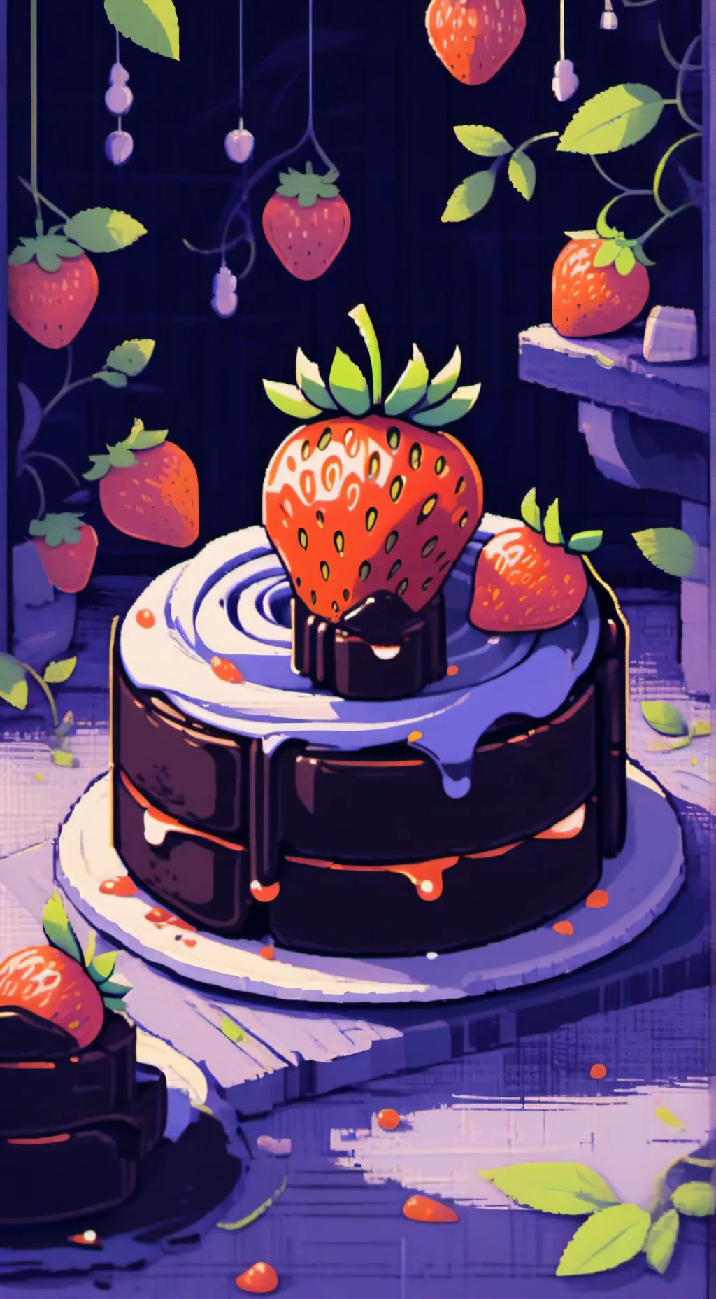 ai character: Fruitcake agnst background