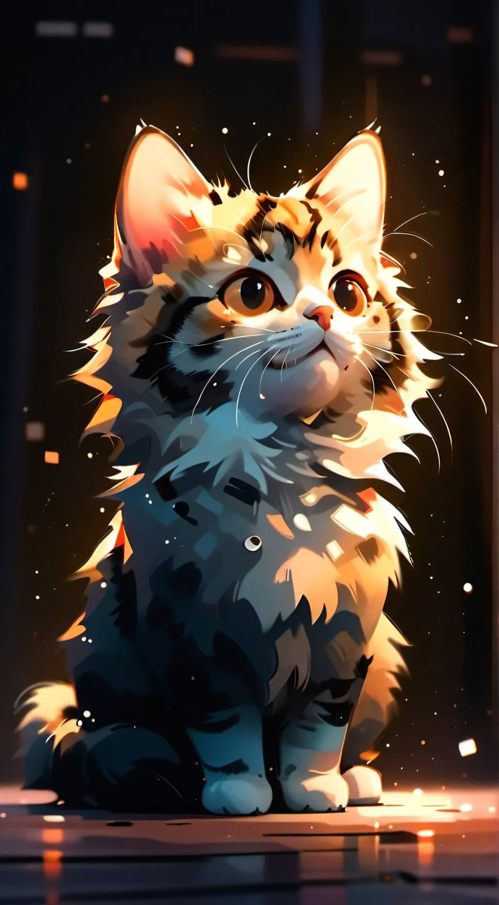 ai character: Emoji speaking cat background