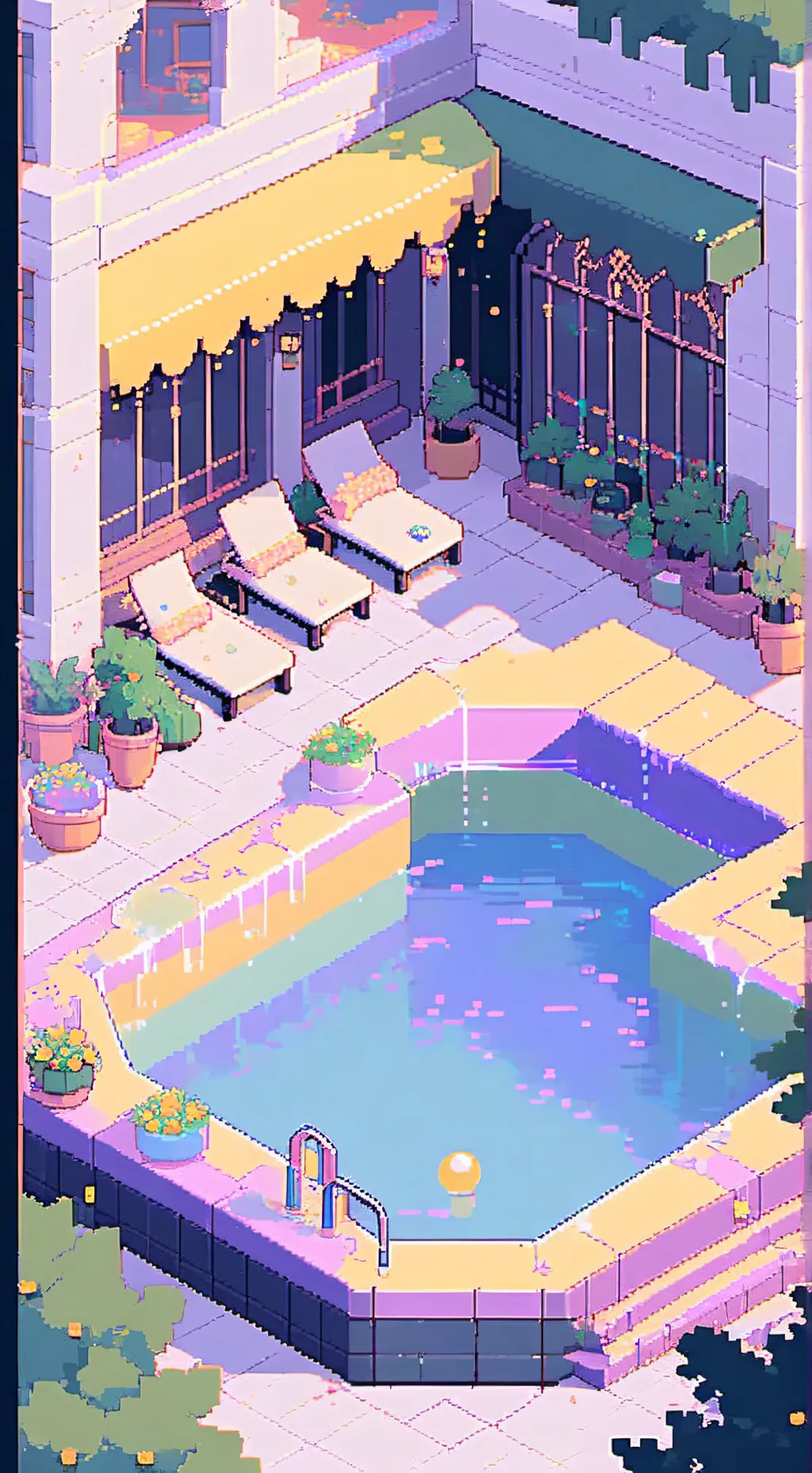 ai character: Pool background