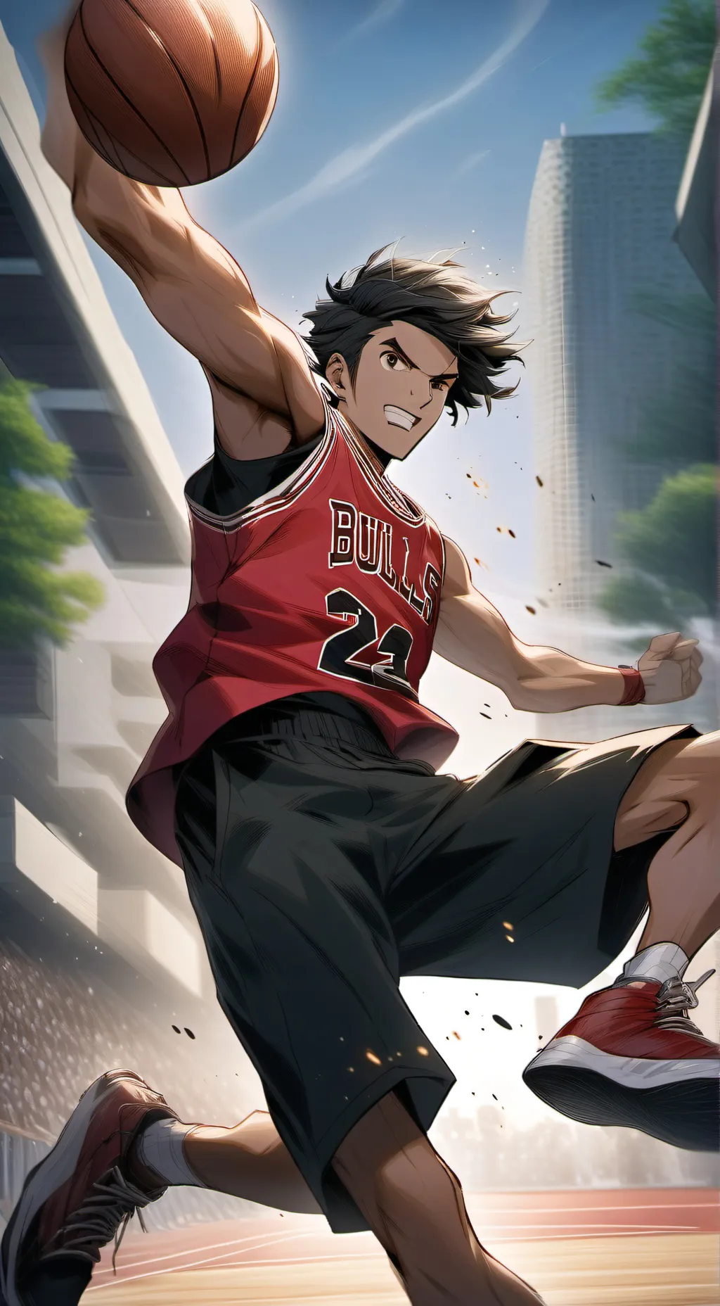 ai character: Mha basketball mat background