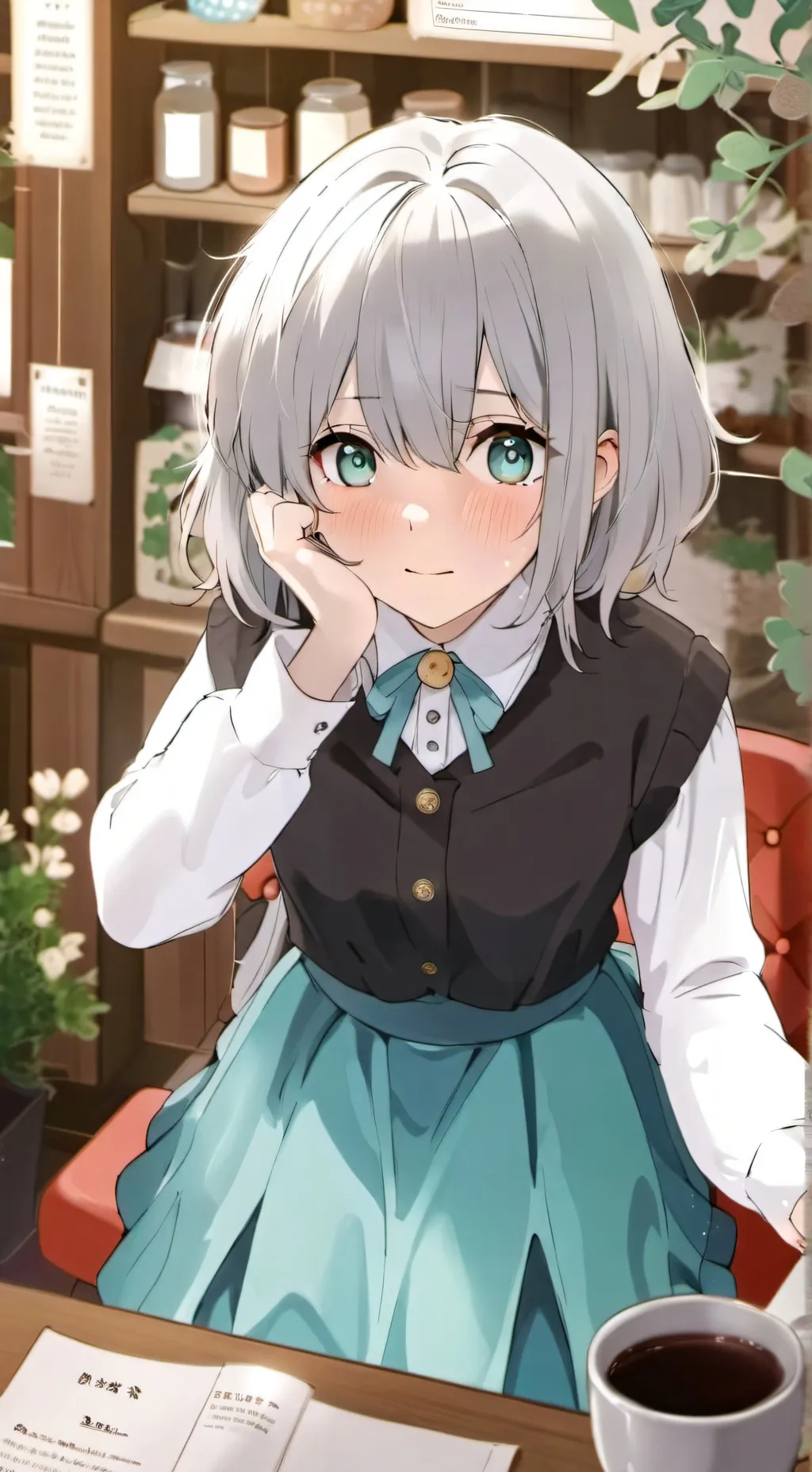 ai character: Mint background