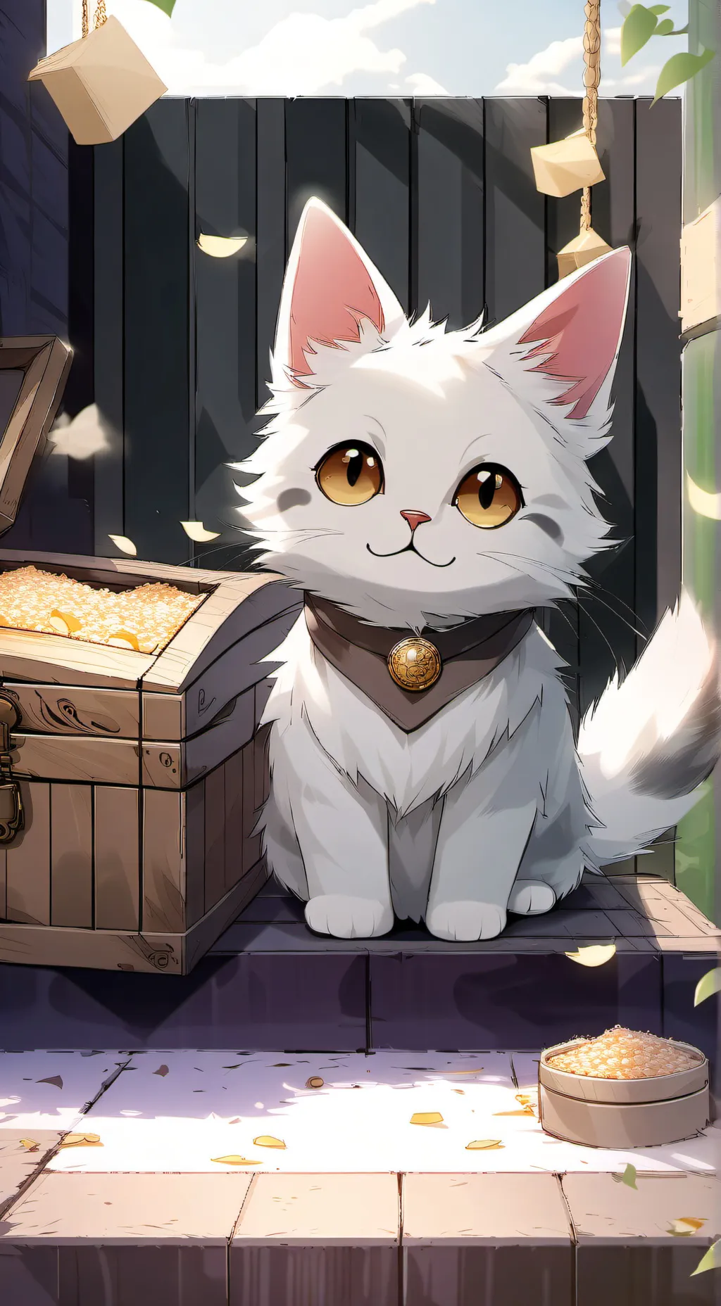 ai character: Emoji cat abuse background