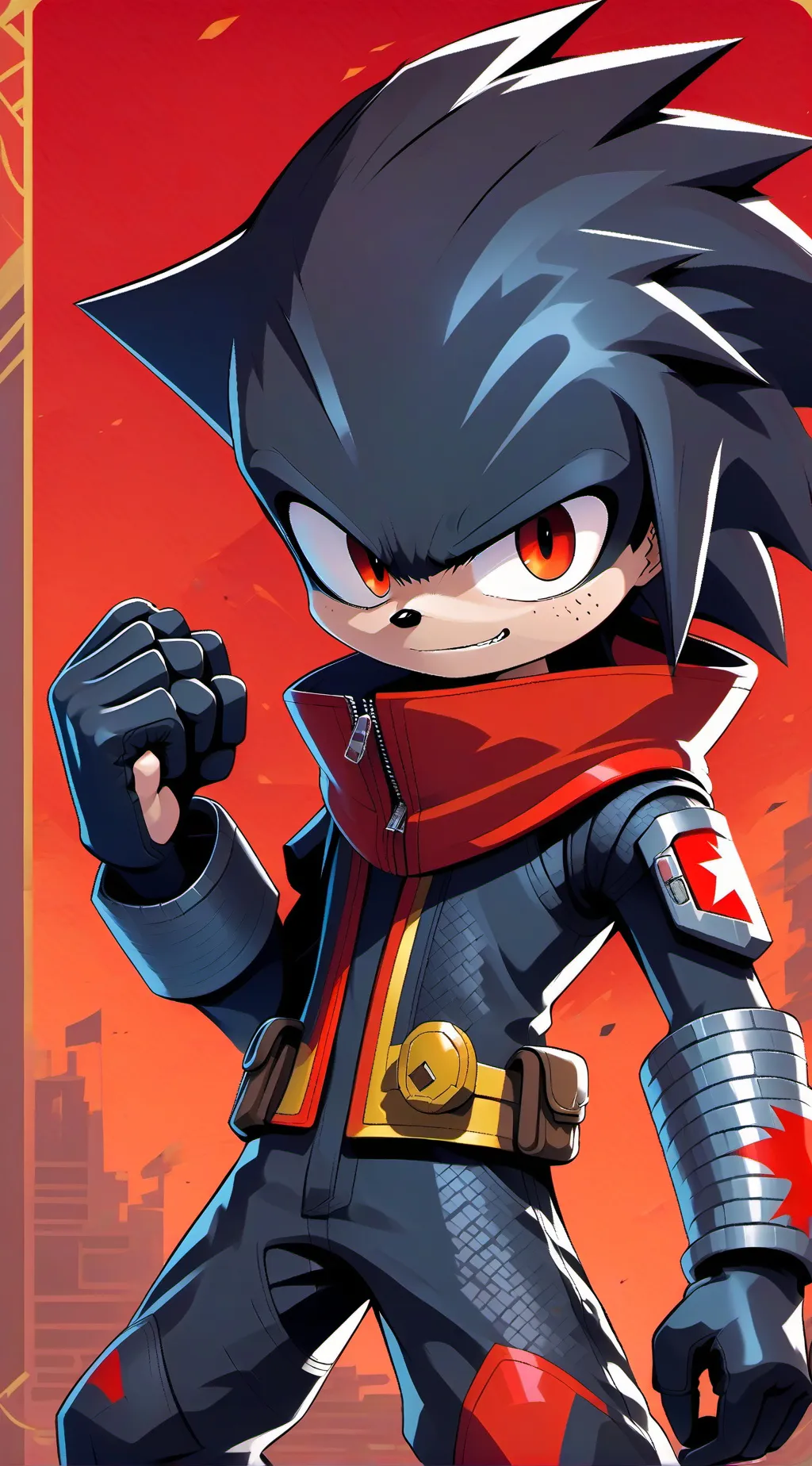 ai character: Shadow the hed  background