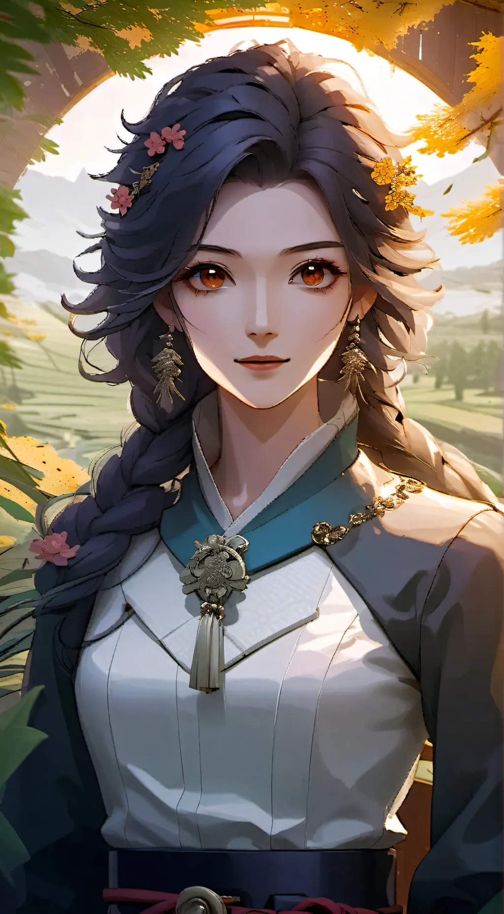 ai character: Komugi inukai  background