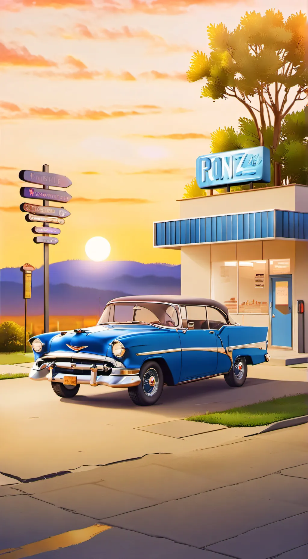 ai character: mha drive through background