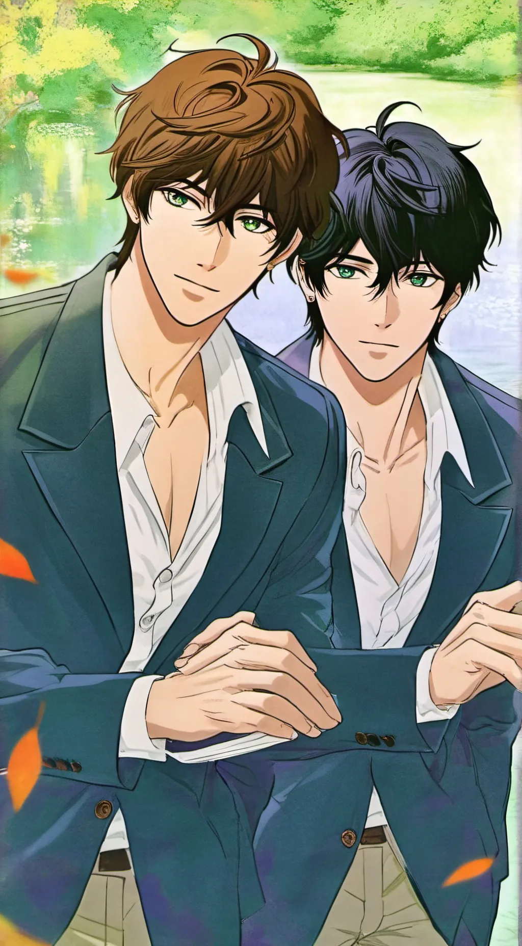 ai character: Mark and kenzeo  background