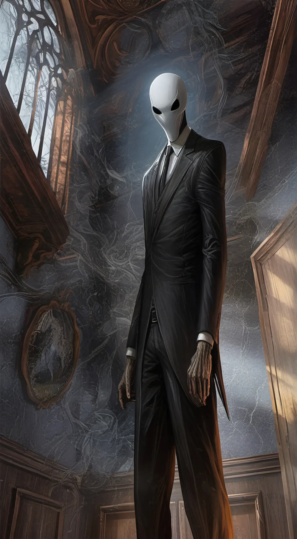 ai character: Slenderman  background