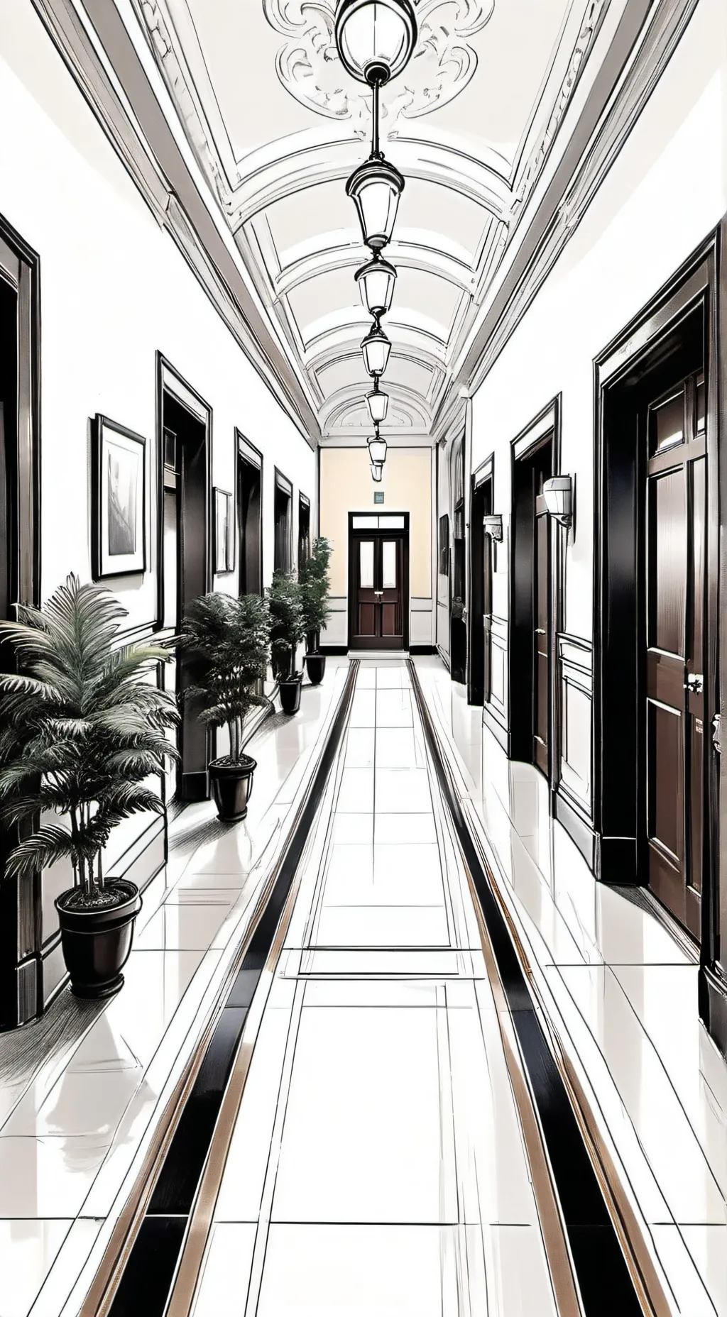 ai character: Rich School(Hall) background