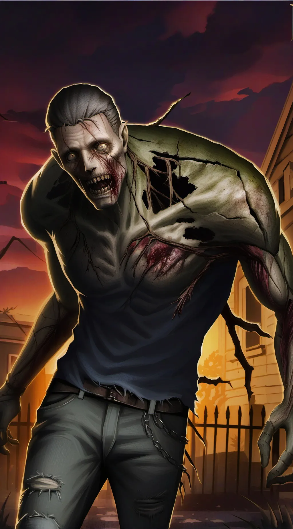 ai character: zombie apocalypse  background