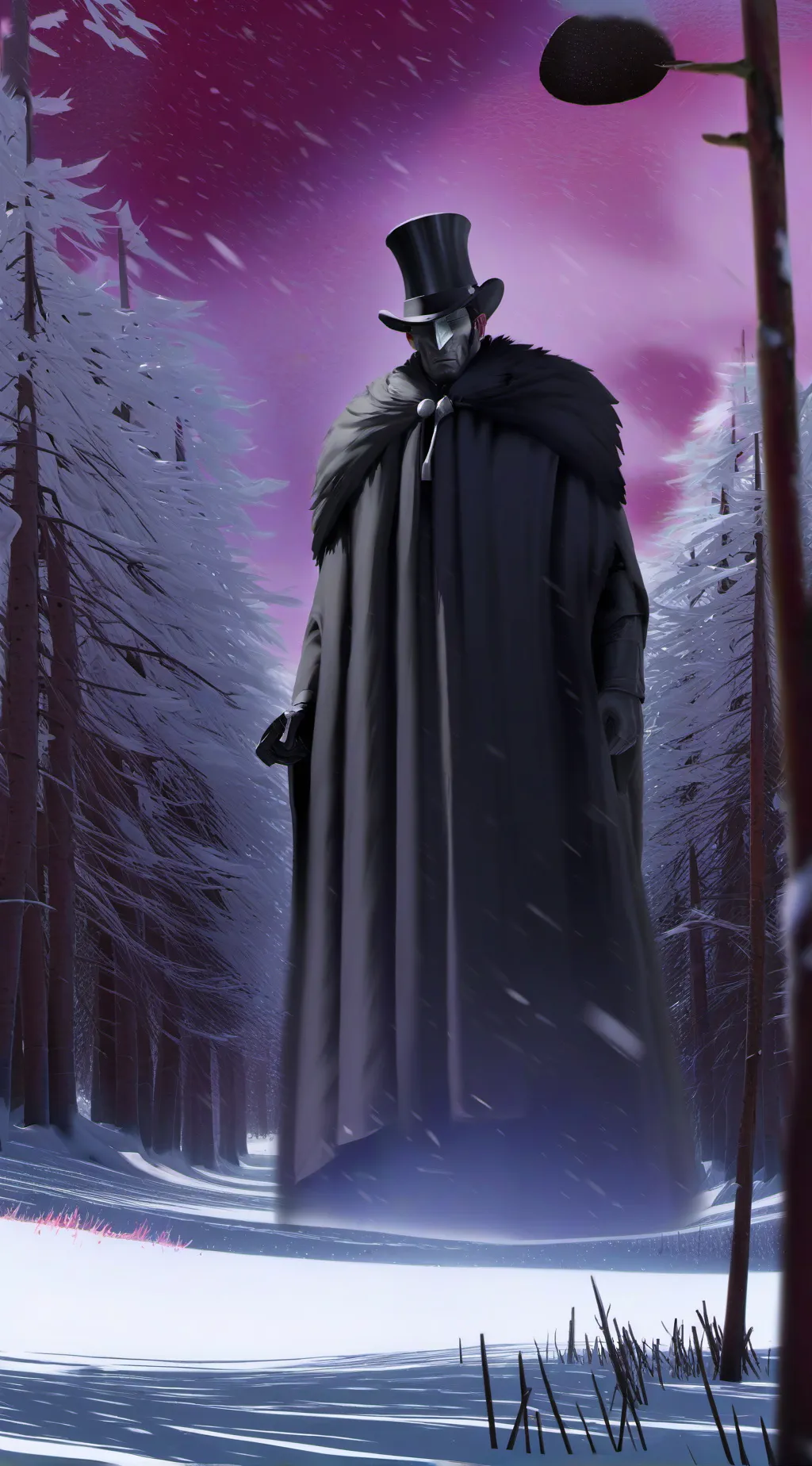 ai character: black figure background