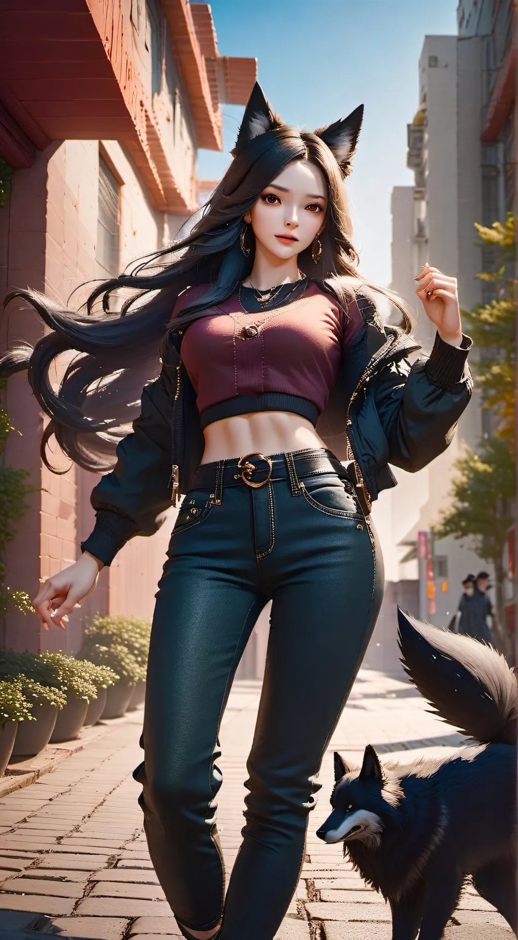 ai character: lost in the forest background