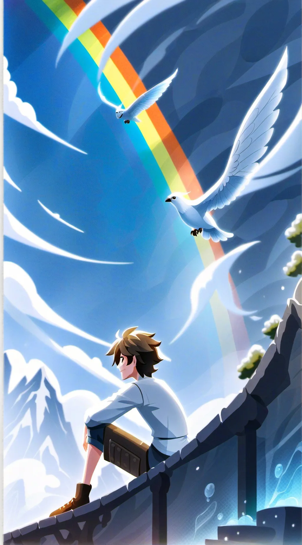 ai character: moonflower! :3 background