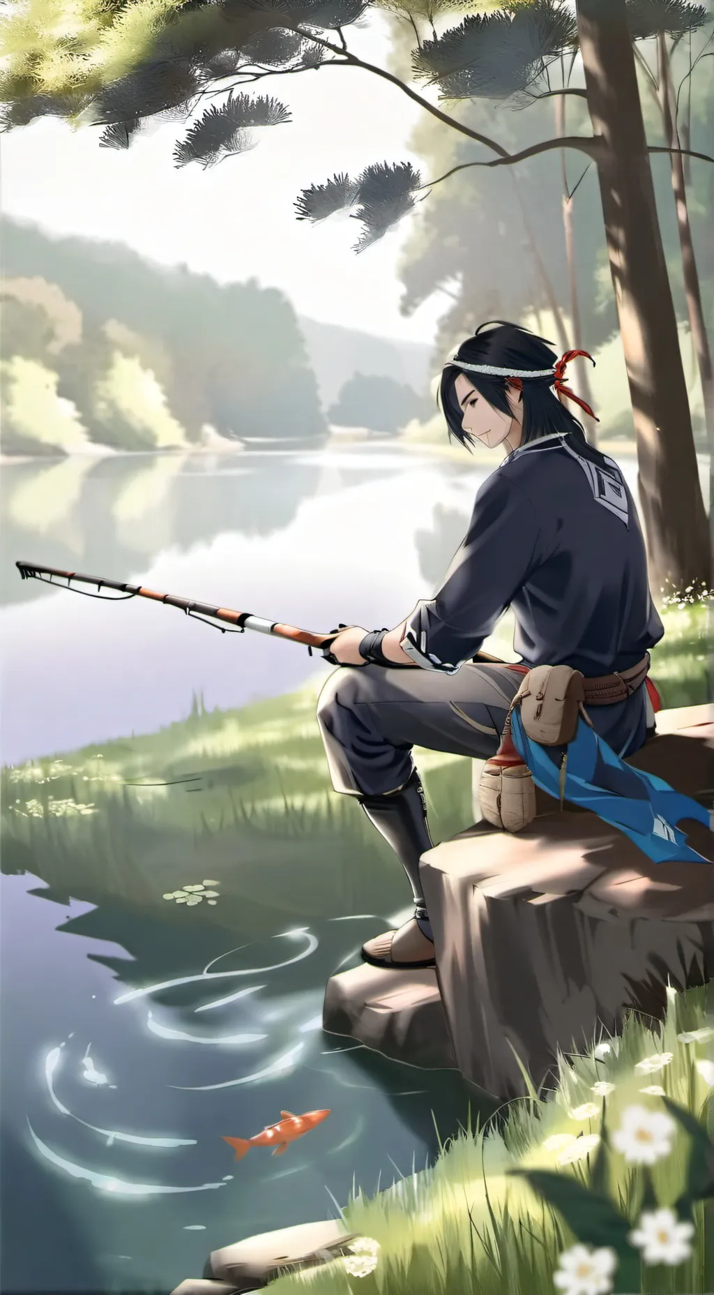 ai character: 垂钓翁 background