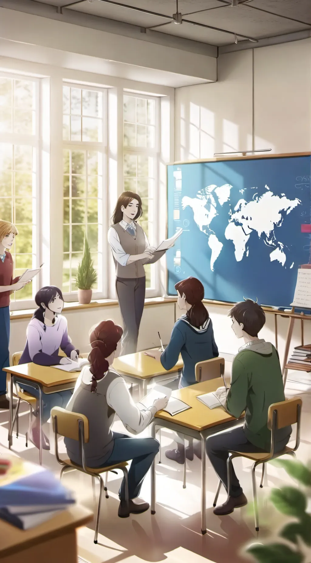 ai character: classroom 2 background