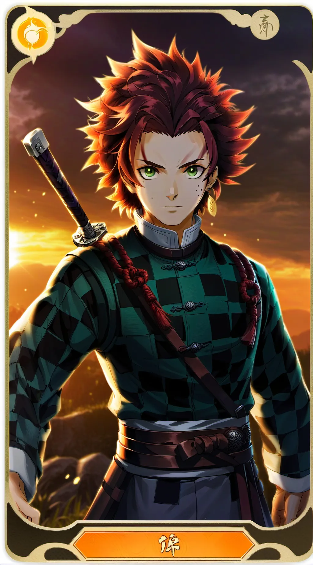 ai character: тандзиро  background