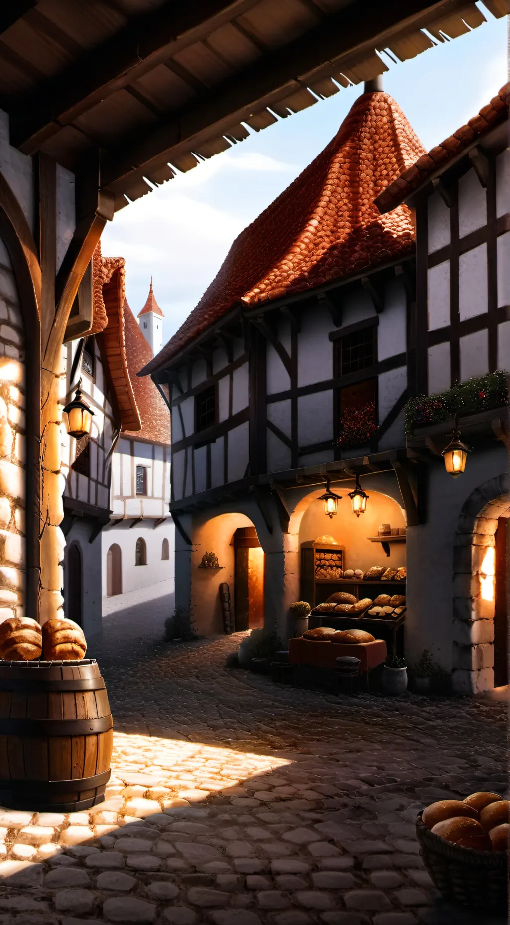 ai character: Medieval shop background