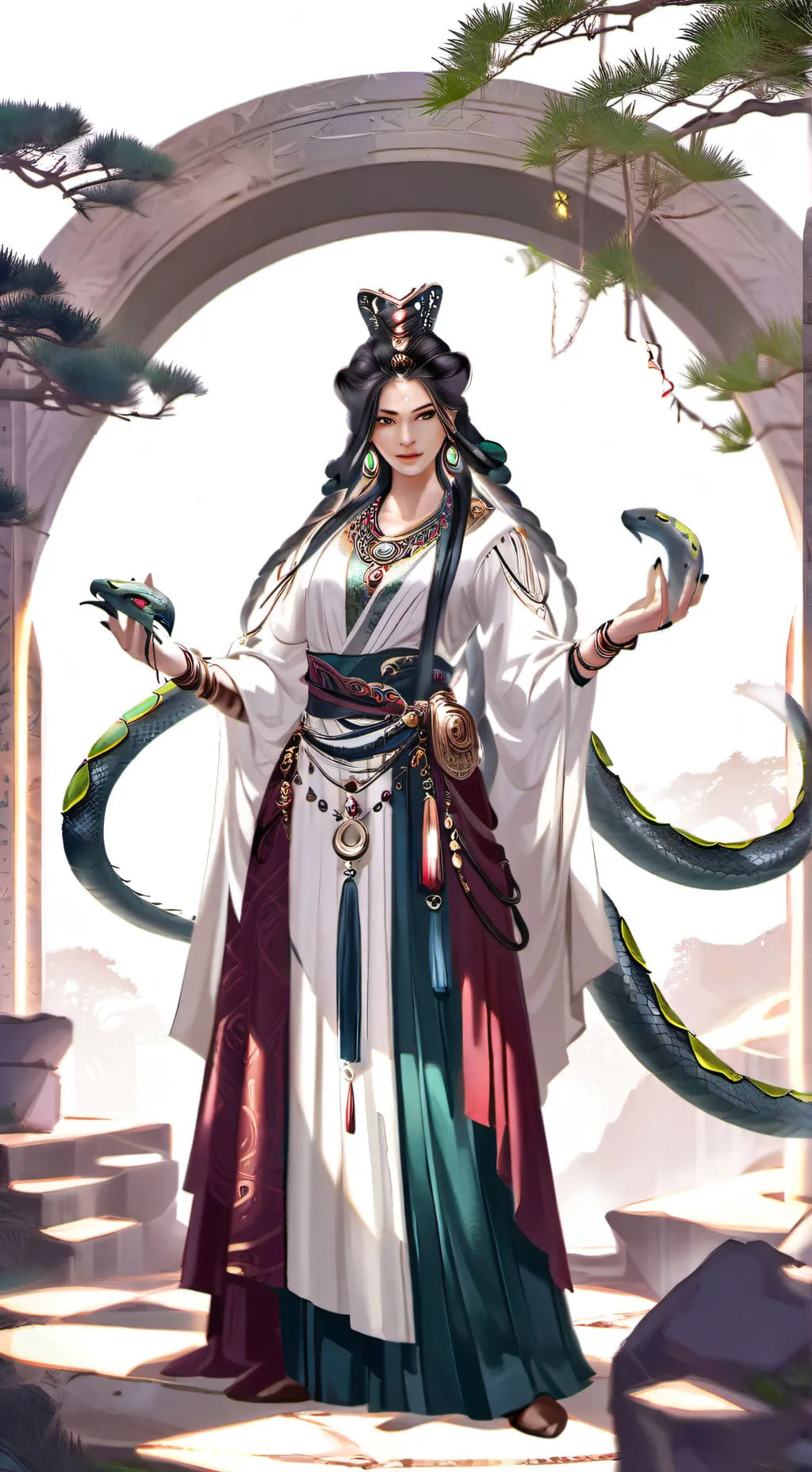 ai character: Snake divine background