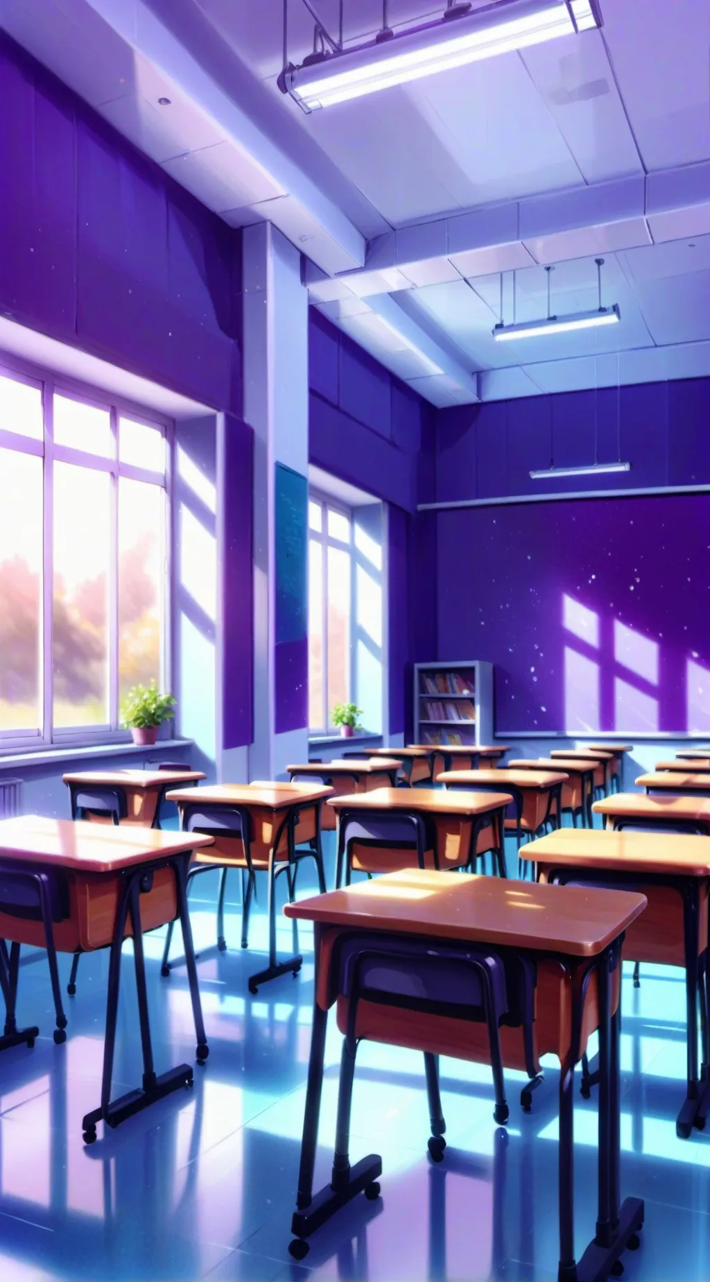 ai character: NEW SCHOOL😋 background