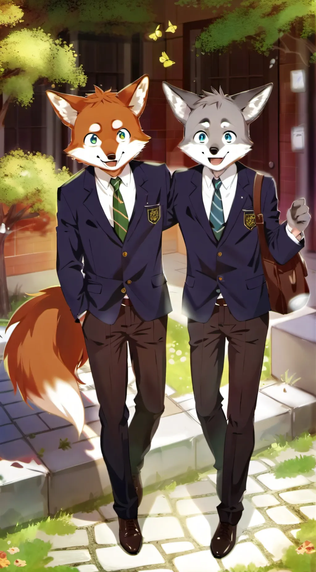 ai character: Furry Schule background