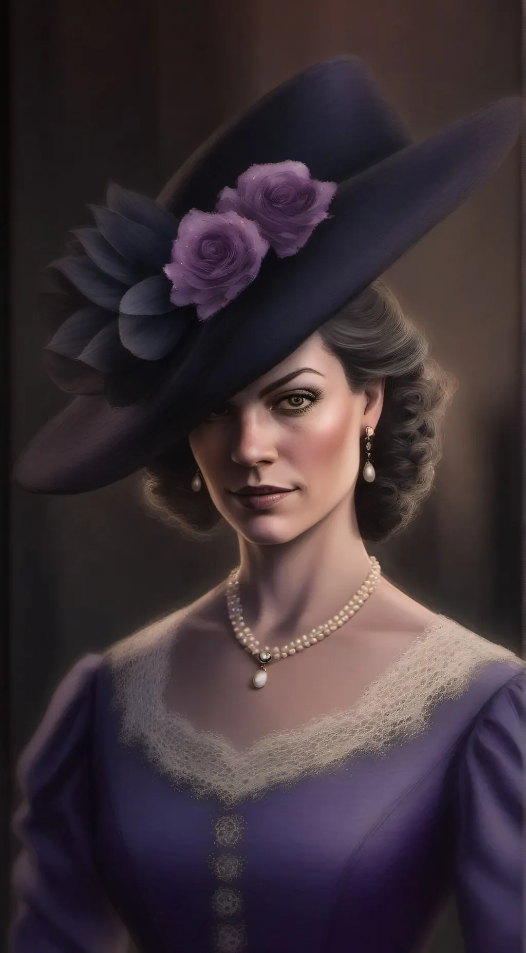 ai character: Lady Dimitrescu  background