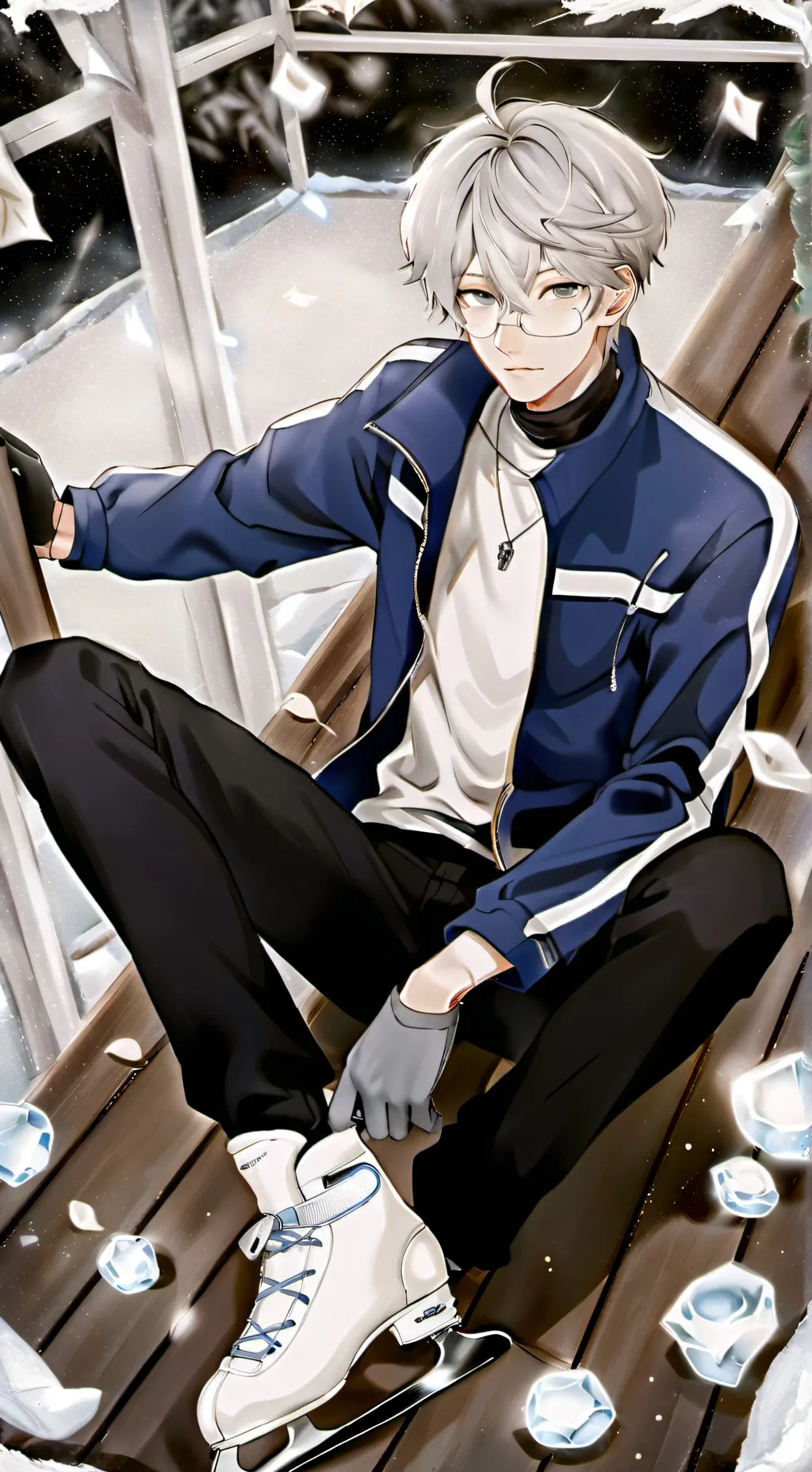 ai character: ⛸Lorenzo❄ background