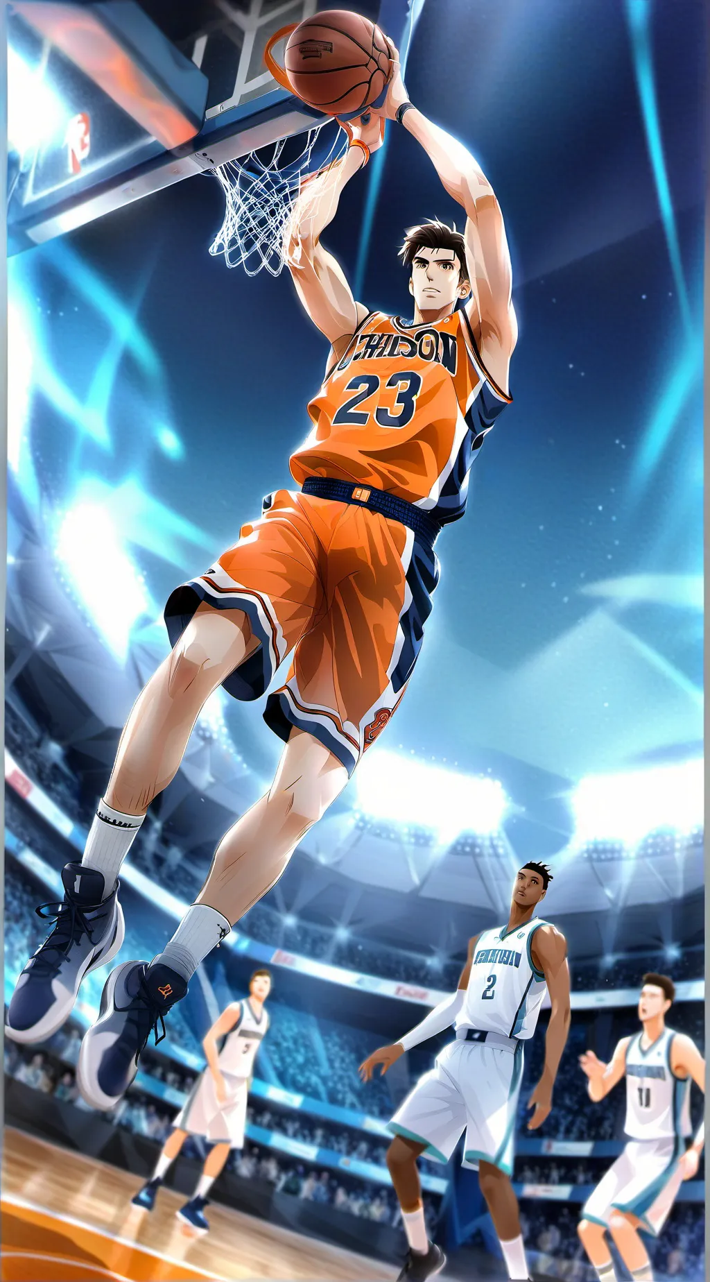 ai character: NBA match. background