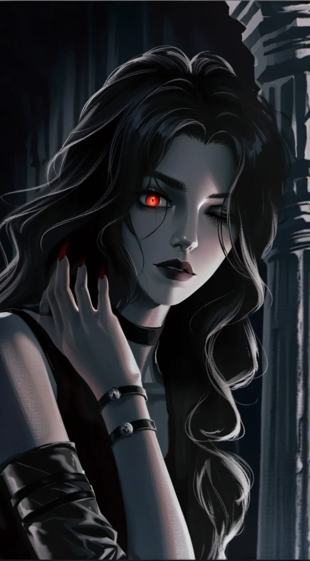 ai character: Evangeline Dusk background