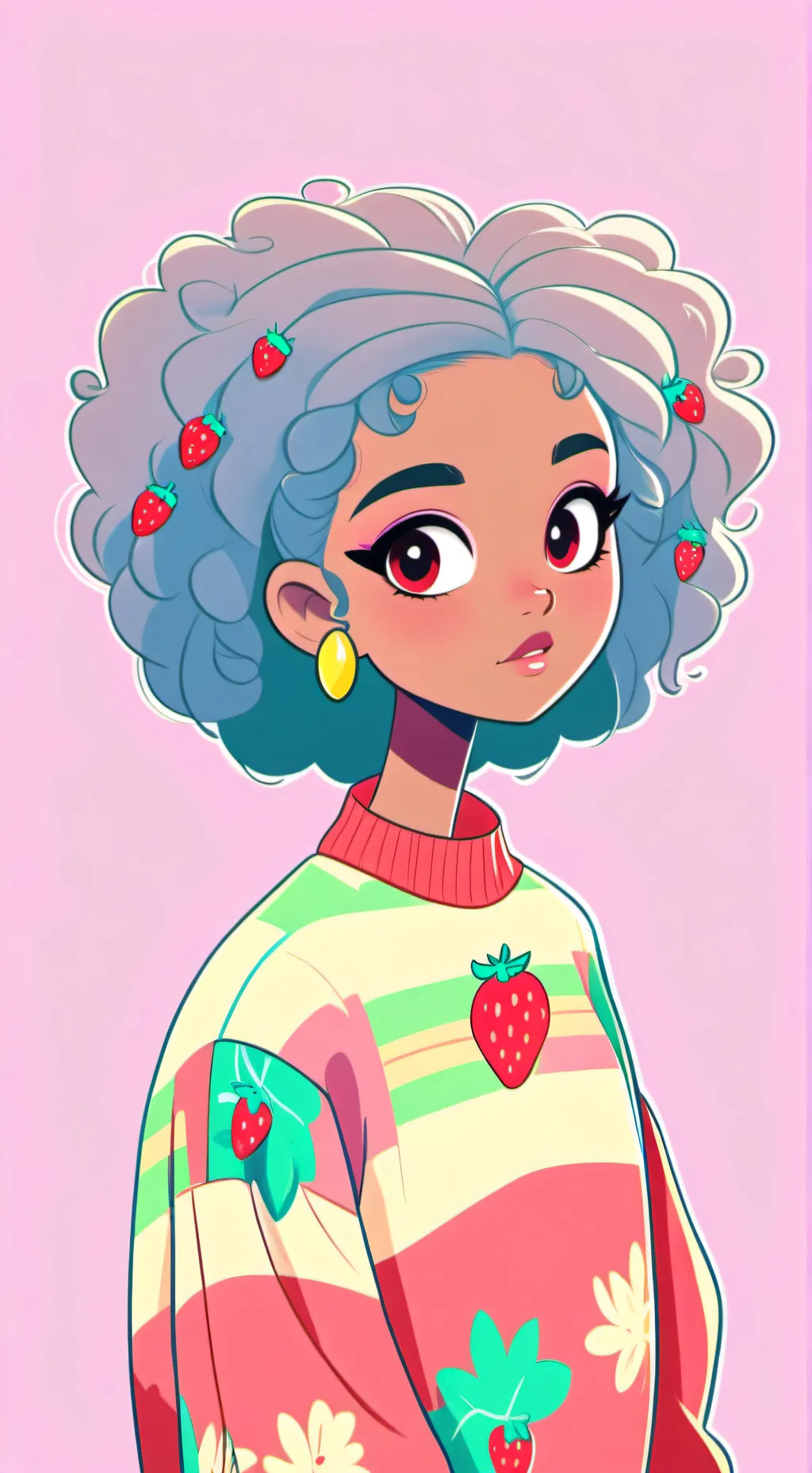 ai character: savanna strawberry background