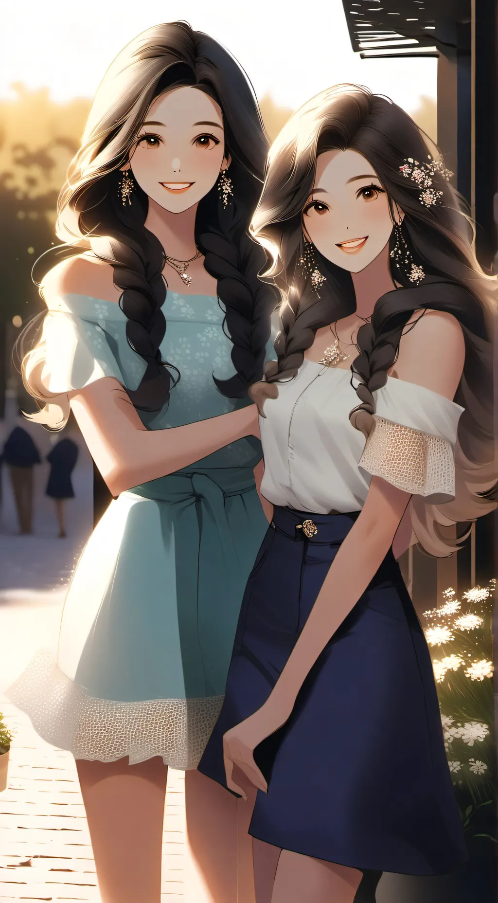 ai character: Léa et Eva background