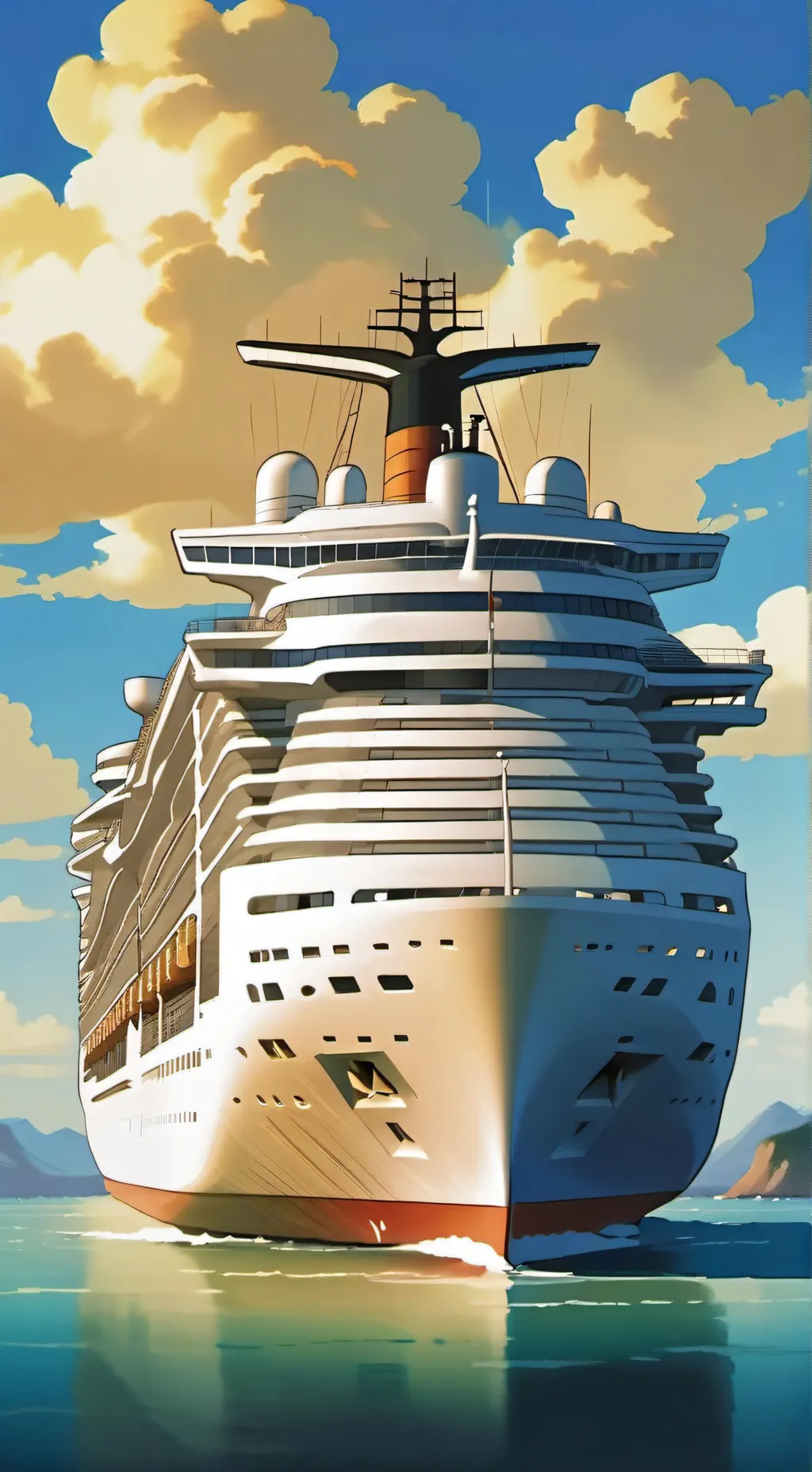 ai character: a cruise ship background