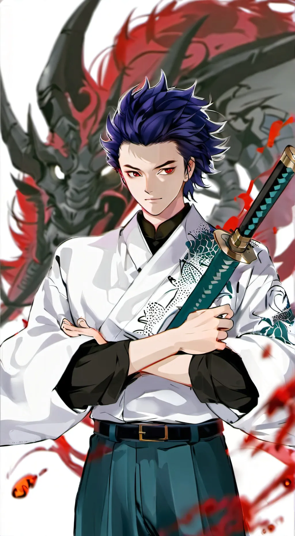 ai character: kny, demon slayer background